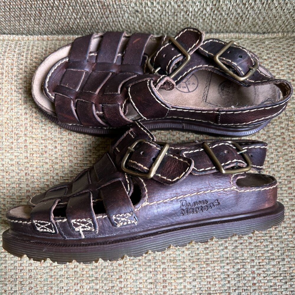 Dr. Marten's Made in England Fisherman Sandals Brown Women's Size 5 (EUC!)